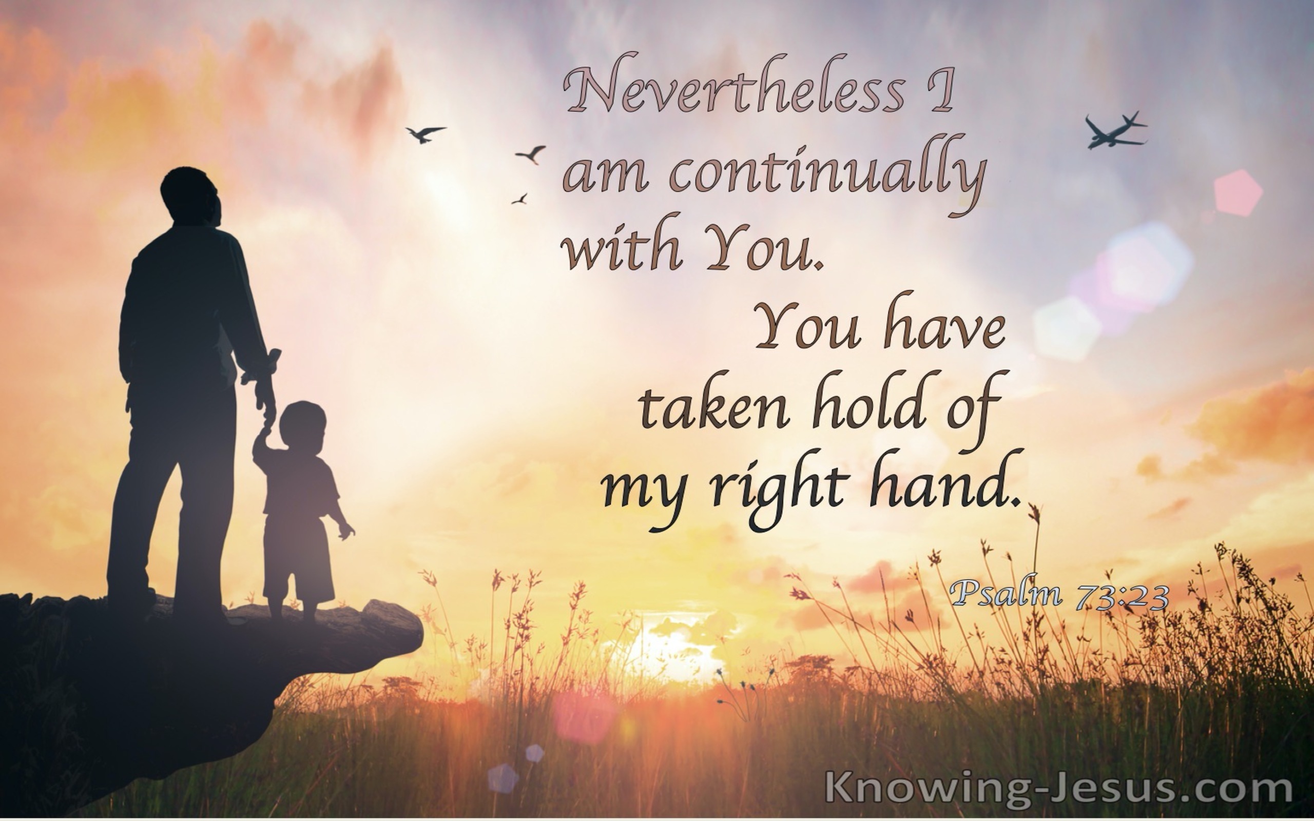 Psalm 73:23 Nevertheless I Am Continually With You (silver)